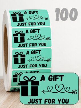 100 A Gift Just for you Stickers for Packaging | Small Business Labels